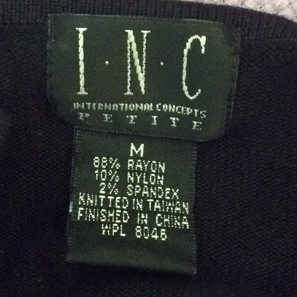 Pretty INC Black Sweater with Ivory Embroidery M - Picture 7 of 8